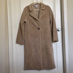 Magaschoni Tan Teddy Jacket Soft Textured Coat